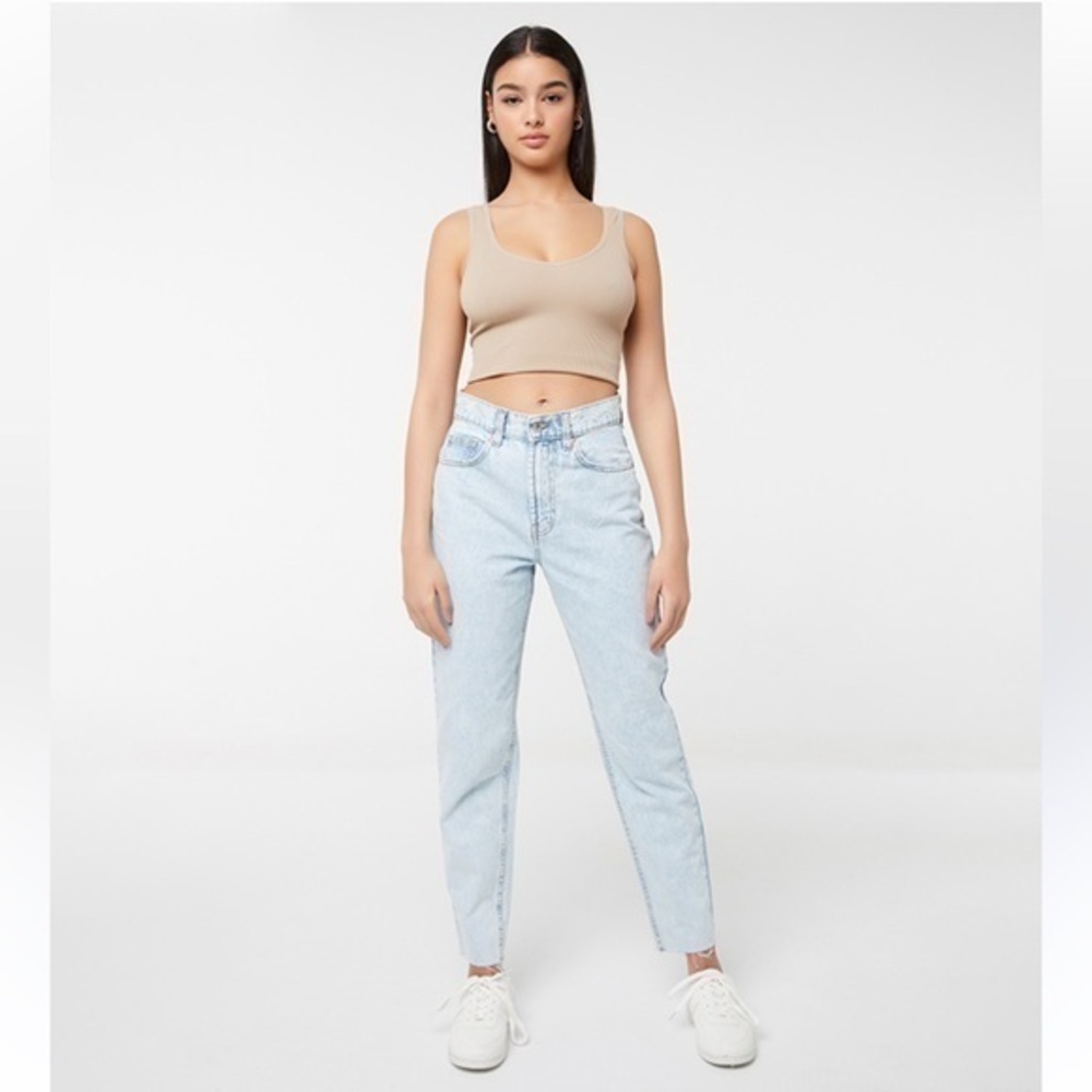 Zara Highrise Slim Fit Light Wash Cotton Jeans